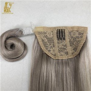 グレーのポニーテール ヘアエクステンション